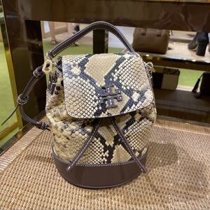 NEW Tory Burch Thea exotic leather convertible backpack